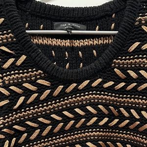 Rag & Bone Lisbeth Metallic Wool Sweater Black, SZ Medium